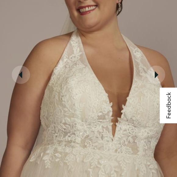 NEW & NEVER WORN David’s Bridal Wedding Dress Style WG4071, Ivory/Stone, Size 18 - Picture 4 of 10